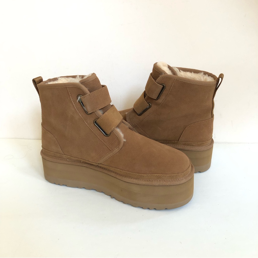 Ugg Women Neumel Platform Strap Chestnut Boots Us 12 / Eu 43 / Uk 10